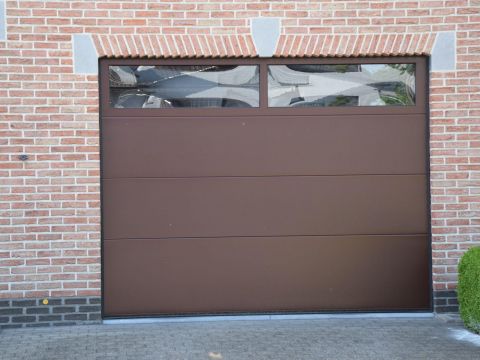 Sectionale garagepoort Allport vlak niet-geprofileerd raam - Arendonk